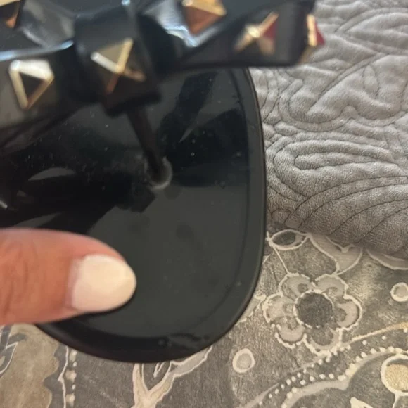 Valentino Black and Gold Studded Sandals - Picture 2 of 8